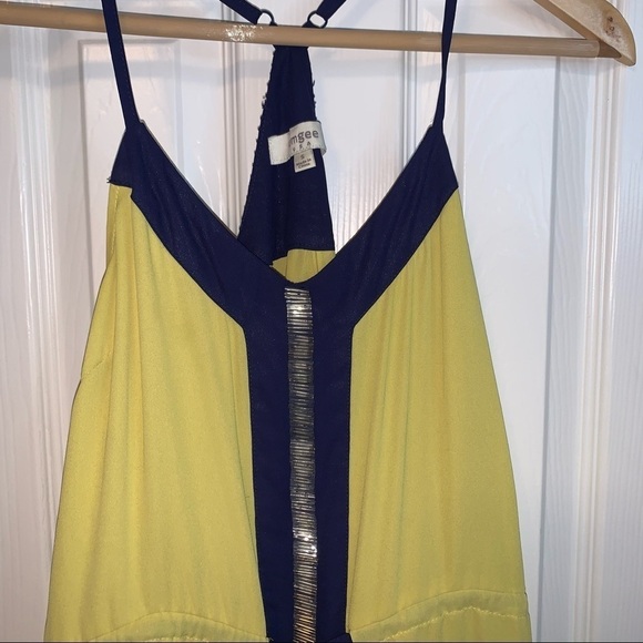 Umgee Yellow Spaghetti String Deep V-Neck Casual Summer Dress size Small - Picture 3 of 6